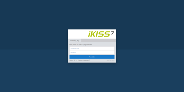 Bildschirmfoto der Anmeldemaske von iKISS 7